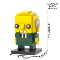 MOC7372-7381 Marge Simpson Bart Simpson Maggie Simpson Homer J. Simpson Lisa Simpson Groundskeeper Willie Mr Burns Milhouse Chief Wiggum Moe Szyslak Square Head Building Blocks Kids Toys