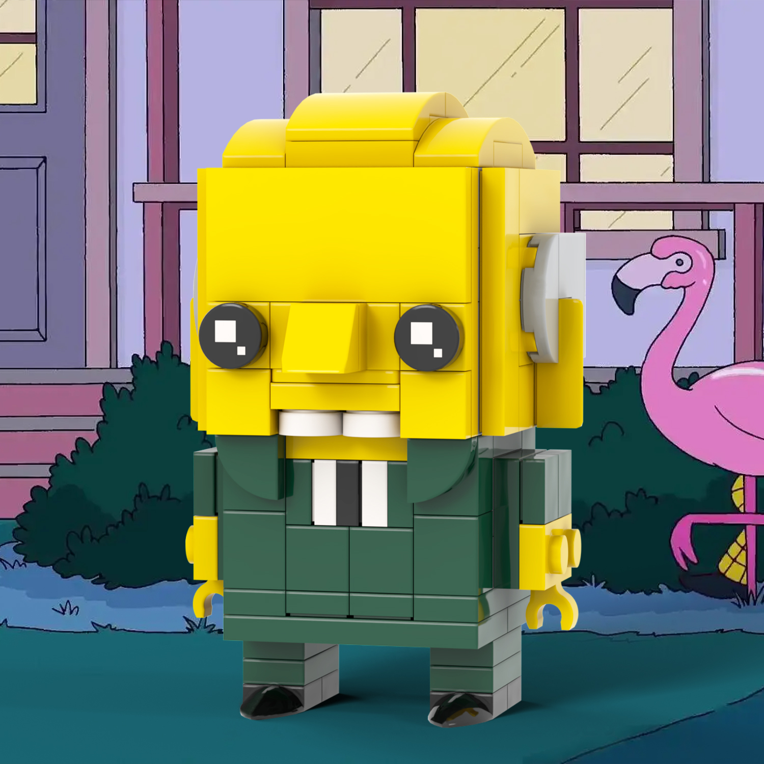 MOC7372-7381 Marge Simpson Bart Simpson Maggie Simpson Homer J. Simpson Lisa Simpson Groundskeeper Willie Mr Burns Milhouse Chief Wiggum Moe Szyslak Square Head Building Blocks Kids Toys
