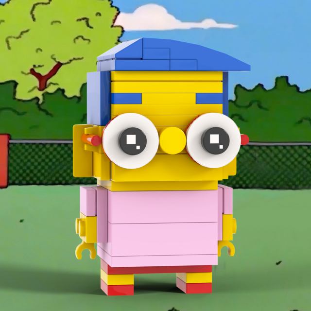 MOC7372-7381 Marge Simpson Bart Simpson Maggie Simpson Homer J. Simpson Lisa Simpson Groundskeeper Willie Mr Burns Milhouse Chief Wiggum Moe Szyslak Square Head Building Blocks Kids Toys