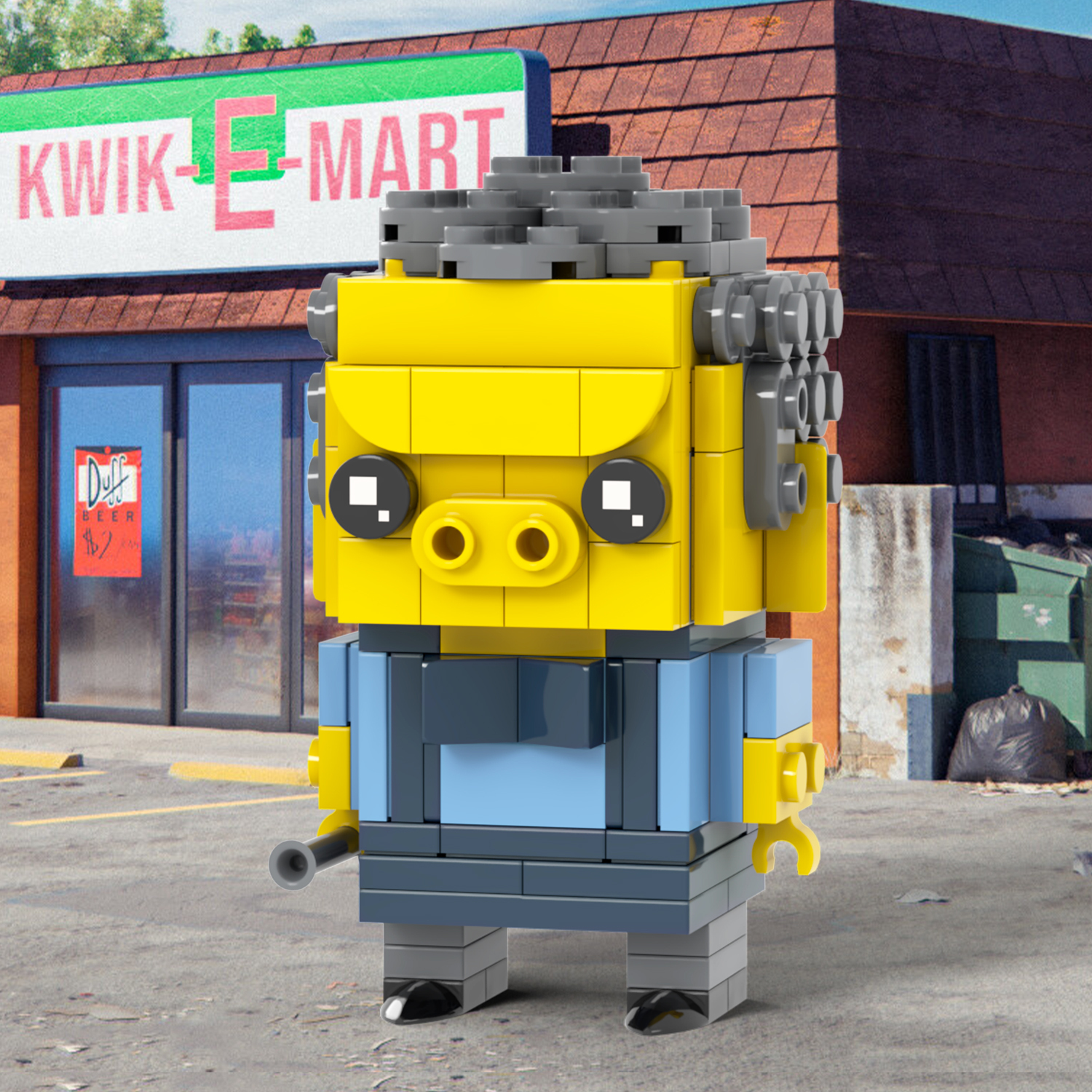 MOC7372-7381 Marge Simpson Bart Simpson Maggie Simpson Homer J. Simpson Lisa Simpson Groundskeeper Willie Mr Burns Milhouse Chief Wiggum Moe Szyslak Square Head Building Blocks Kids Toys
