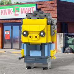 MOC7372-7381 Marge Simpson Bart Simpson Maggie Simpson Homer J. Simpson Lisa Simpson Groundskeeper Willie Mr Burns Milhouse Chief Wiggum Moe Szyslak Square Head Building Blocks Kids Toys
