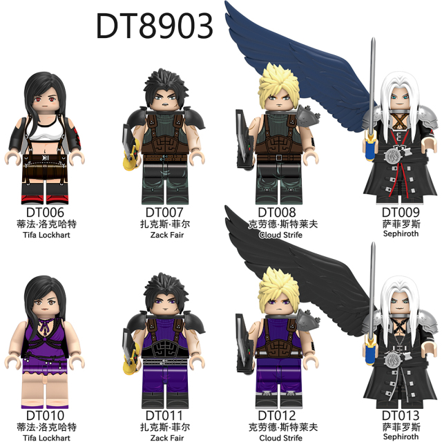 DT8903 Final Fantasy Anime Game Tifa Lockhart Cloud Strife Zack Fair Sephiroth Mini Collect Figures Building Blocks Kids Gift Toys