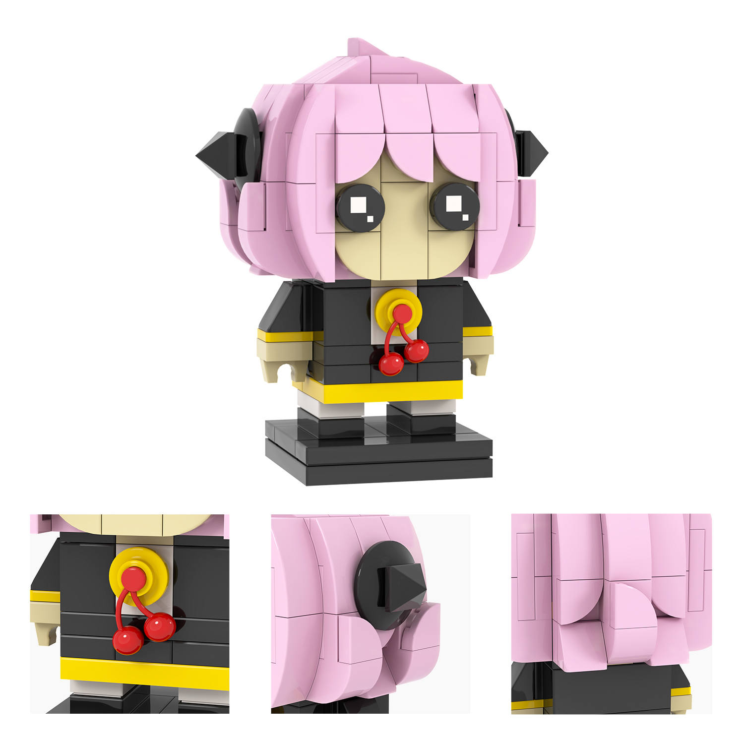 MOC7431-7434 Rem Zero Two Anya Forger Yor Forger Anime Character Square Head Bricks Assemble Collect Educational Building Blocks Kids Gift Toys MOC7189