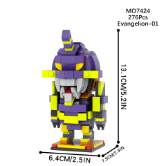 MOC7423-7430 NEON GENESIS EVANGELION EVA Mari Makinami Illustrious Evangelion Ikari Shinji Third Angel Sakiel Asuka Langley Soryu EVA-00 PROTO TYPE EVA-01 PROTO TYPE EVA-02 PROTO TYPE Building Blocks Kids Gift Toys