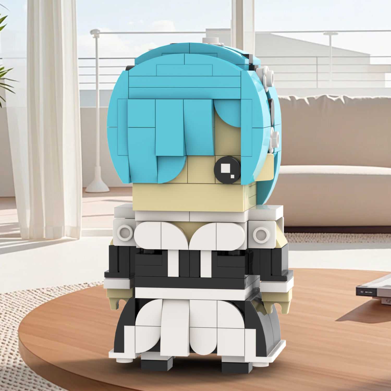 MOC7431-7434 Rem Zero Two Anya Forger Yor Forger Anime Character Square Head Bricks Assemble Collect Educational Building Blocks Kids Gift Toys MOC7189
