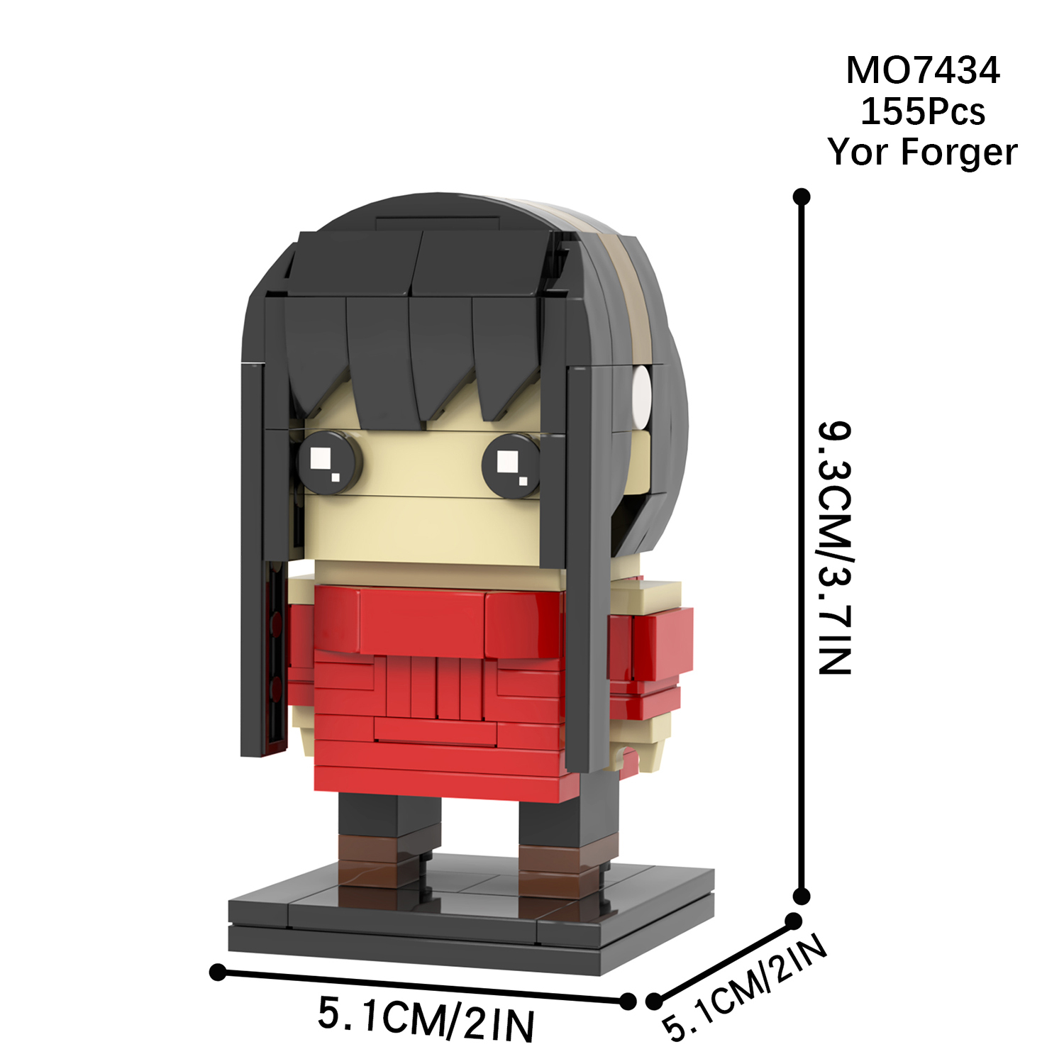 MOC7431-7434 Rem Zero Two Anya Forger Yor Forger Anime Character Square Head Bricks Assemble Collect Educational Building Blocks Kids Gift Toys MOC7189
