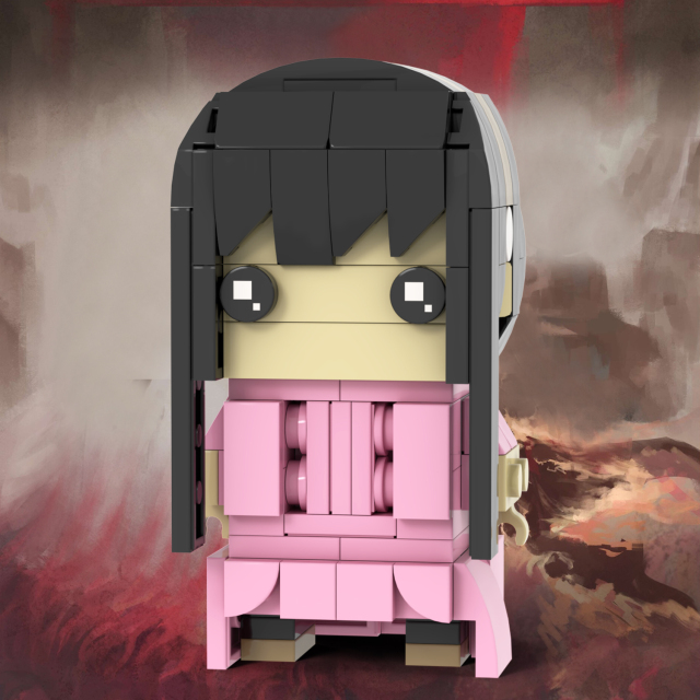MOC7431-7434 Rem Zero Two Anya Forger Yor Forger Anime Character Square Head Bricks Assemble Collect Educational Building Blocks Kids Gift Toys MOC7189