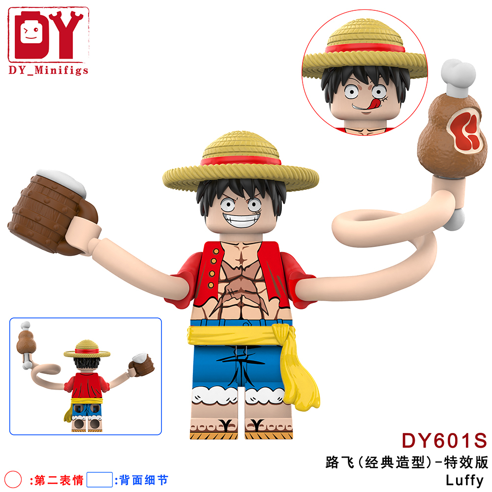 DY601S DY602S Anime One Piece Monkey D. Luffy Mini Figures Juguetes Toys Collect Educational Plastic Building Blocks Gift for Kids