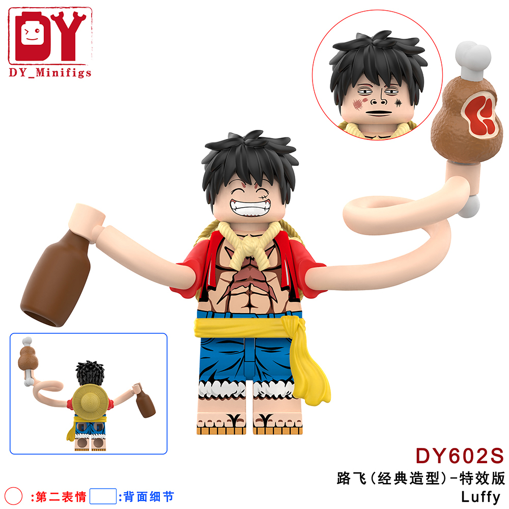 DY601S DY602S Anime One Piece Monkey D. Luffy Mini Figures Juguetes Toys Collect Educational Plastic Building Blocks Gift for Kids