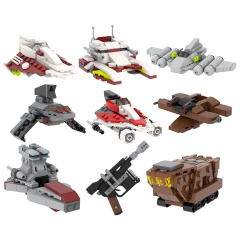 MOC2327-MOC2335 Lego star wars building DL-44 Republic Fighter tank Havoc Marauder Jedi Starfighter vulture droid War scene toys building blocks sets Toys for kids