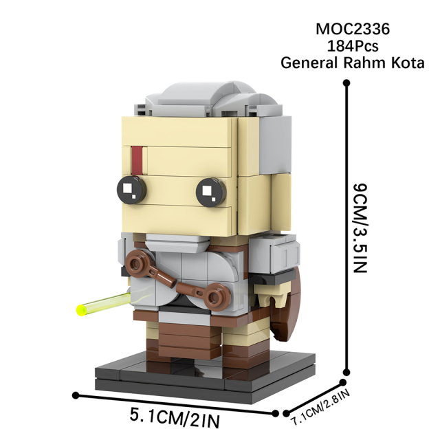 MOC2336-MOC2343 Lego star wars building General rahm kota rey starkiller darth revan  revan BrickHeadz War scene toys building blocks sets Toys for kids