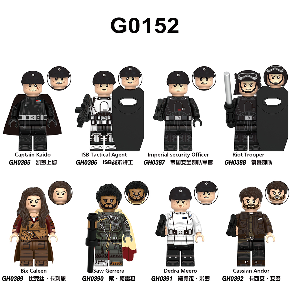 G0152 Star Wars Movie Captain Kaido ISB Tactical Agent Imperial security Officer Riot Trooper Bix Caleen Saw Gerrera Minifigures Brick Building Blocks for Children Toys Juguetes