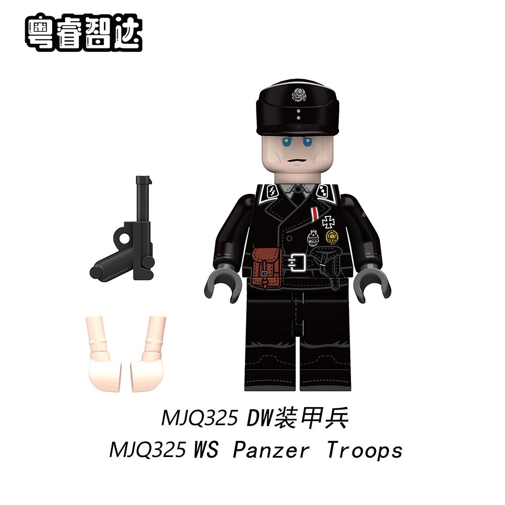 MJQ324-MJQ329 WH WS Pea 0ak Leaf TELO Splinter pattern Panzer Troops Military Figures Building Blocks Kids Toys