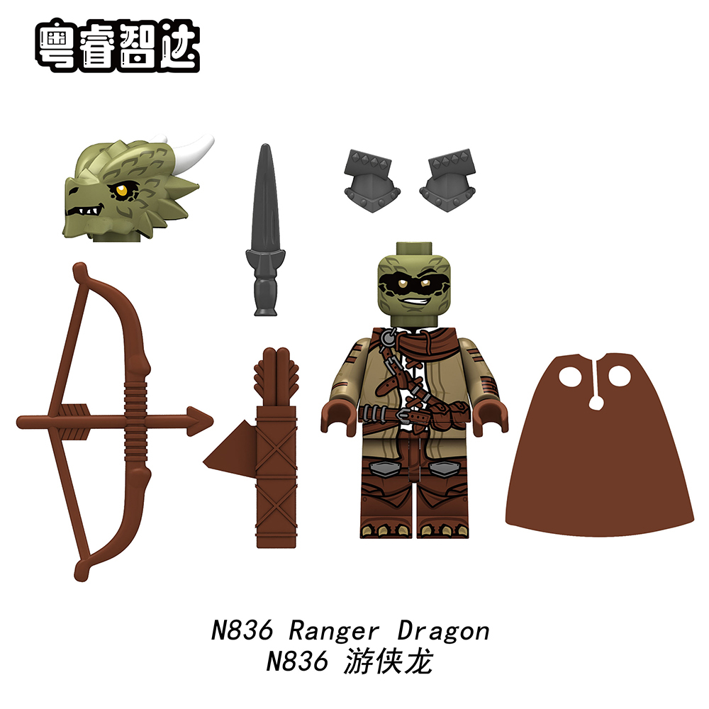 N833-N836 medieval Golden Blue Red Ranger knight military Soldiers  mini toys building blocks sets Toys for kids