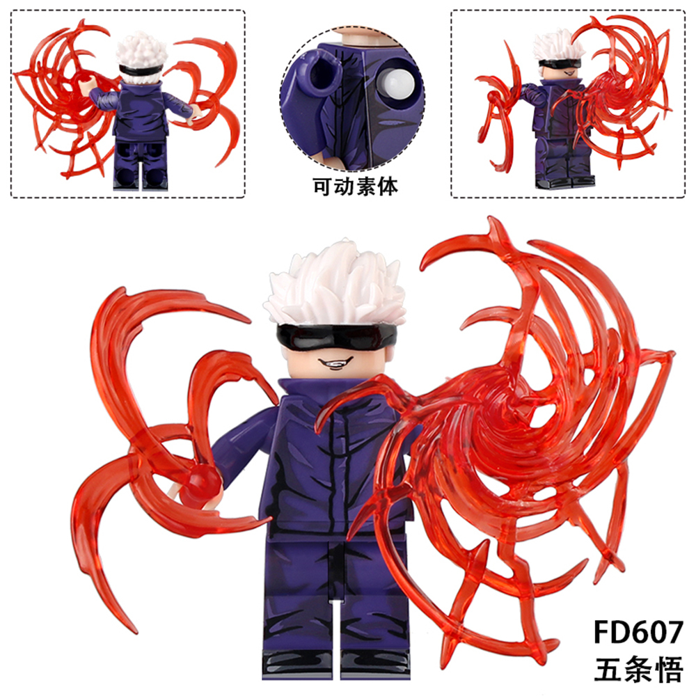 FD607-609 Jujutsu Kaisen Gojo Satoru Japanese Anime Character Mini Figures Plastic Collect Educational Building Blocks for Children Gift Toys