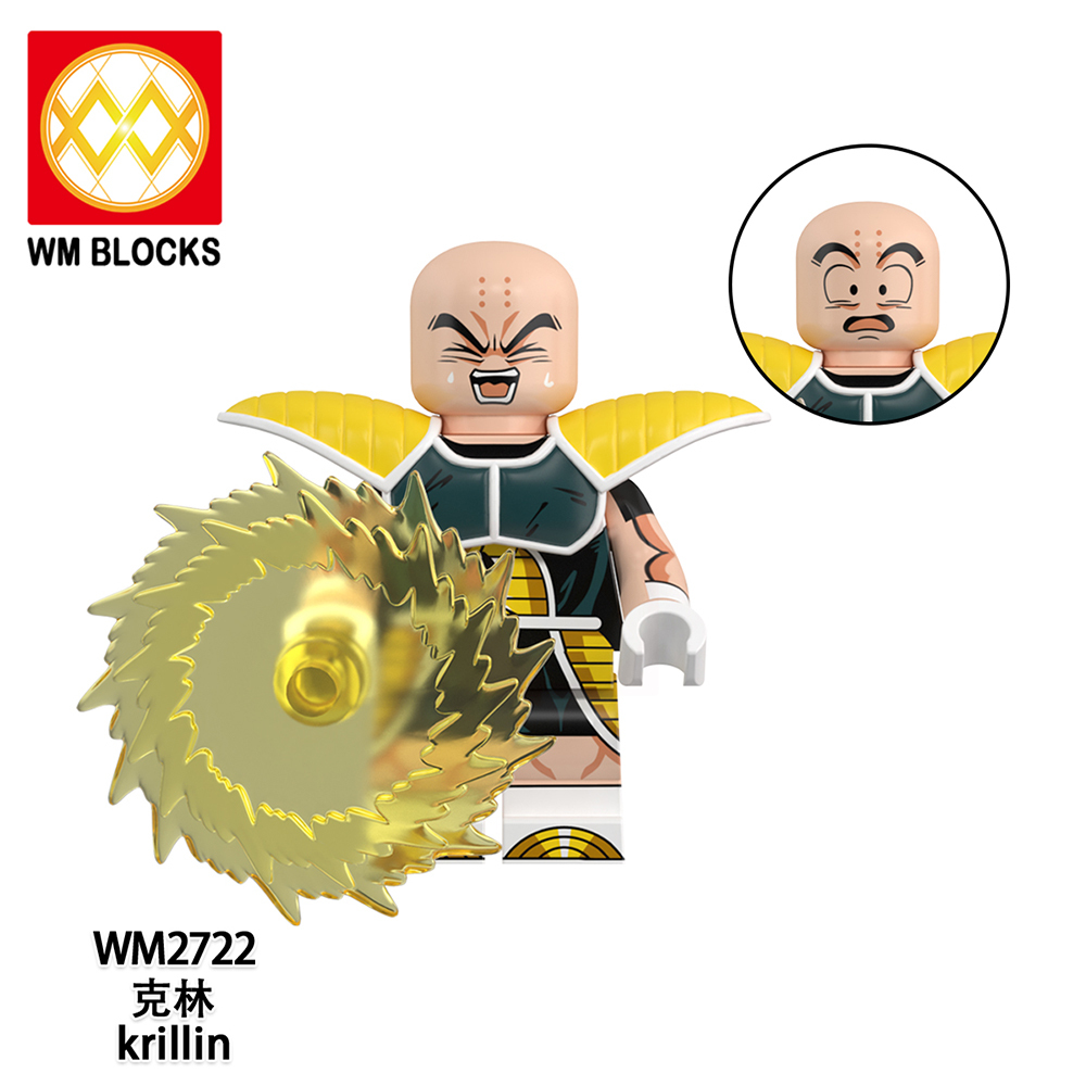 WM6184 Krillin Son Gohan Son Goku Trunks Yamcha Dragon Ball Z Anime Collect Plastic Mini Educational Model DIY Building Blocks for Kids Gift Toys