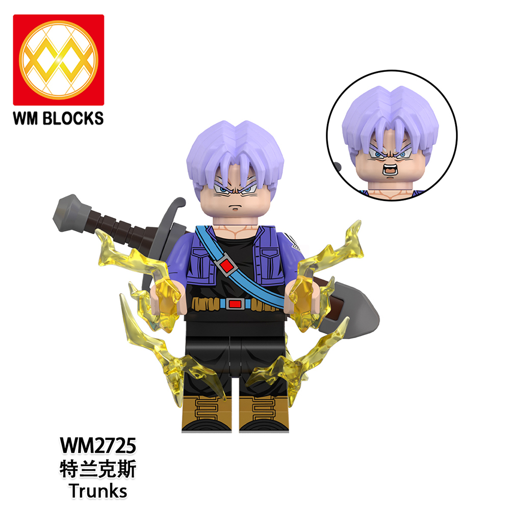 WM6184 Krillin Son Gohan Son Goku Trunks Yamcha Dragon Ball Z Anime Collect Plastic Mini Educational Model DIY Building Blocks for Kids Gift Toys