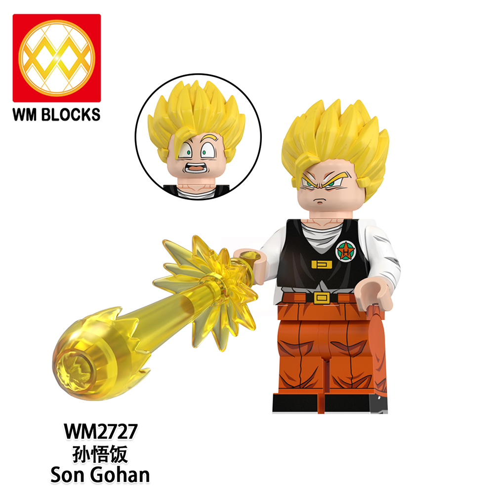 WM6184 Krillin Son Gohan Son Goku Trunks Yamcha Dragon Ball Z Anime Collect Plastic Mini Educational Model DIY Building Blocks for Kids Gift Toys