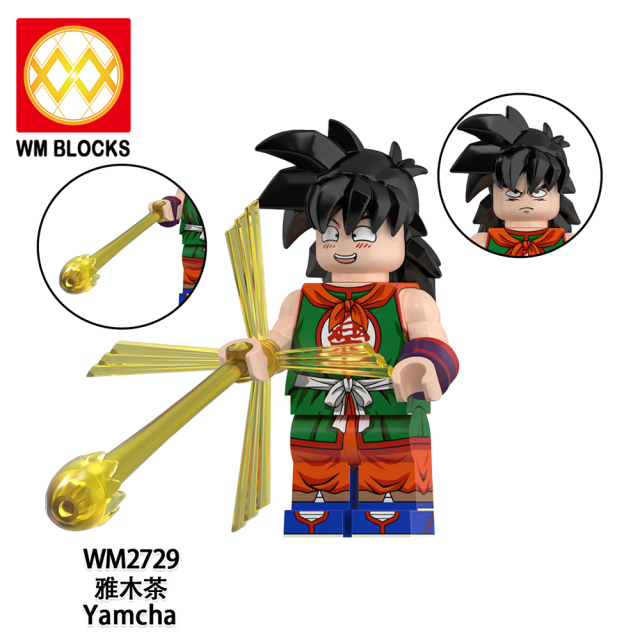 WM6184 Krillin Son Gohan Son Goku Trunks Yamcha Dragon Ball Z Anime Collect Plastic Mini Educational Model DIY Building Blocks for Kids Gift Toys