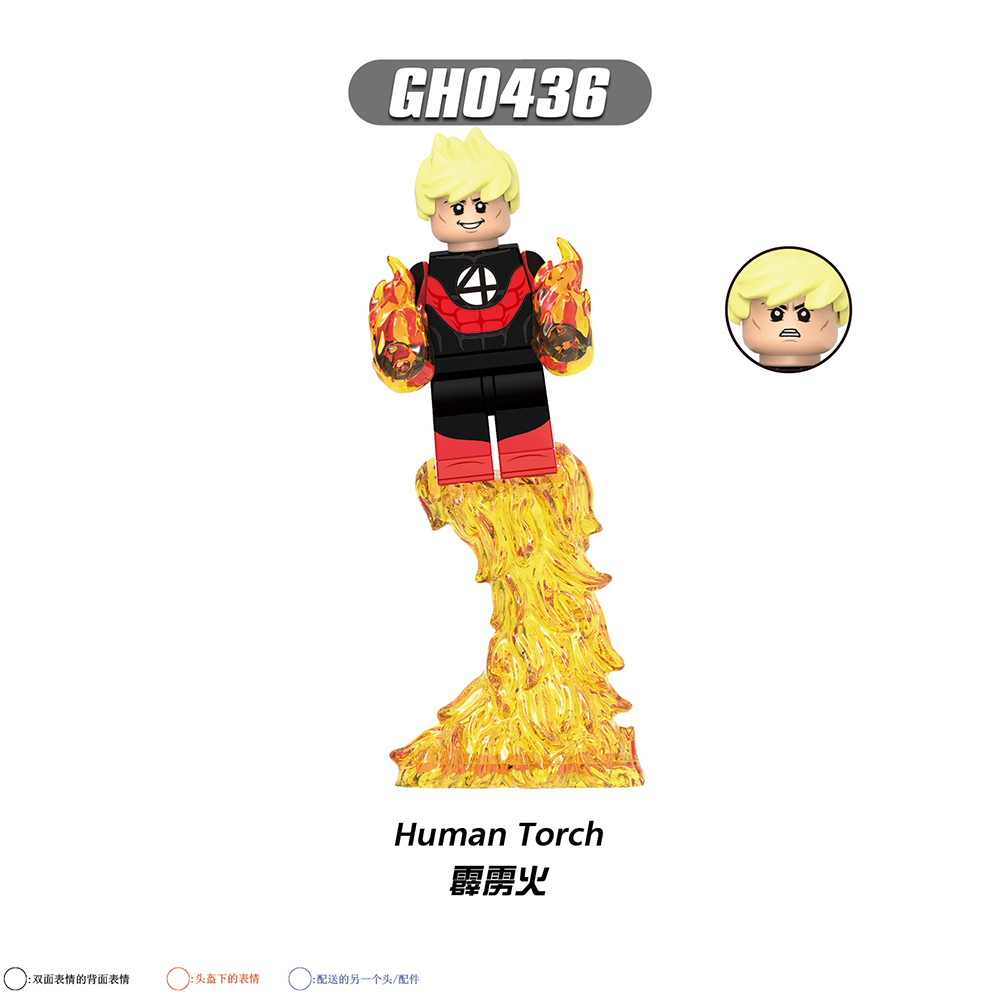 G0158 Marvel superhero Mister Fantastic Invisible Woman Thing Human Torch Spider-Man mini figures juguetes mini toys building blocks sets Toys for kids