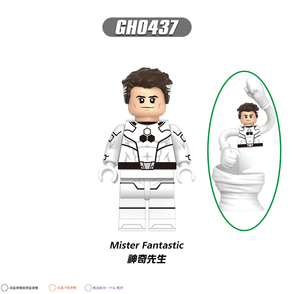 G0158 Marvel superhero Mister Fantastic Invisible Woman Thing Human Torch Spider-Man mini figures juguetes mini toys building blocks sets Toys for kids