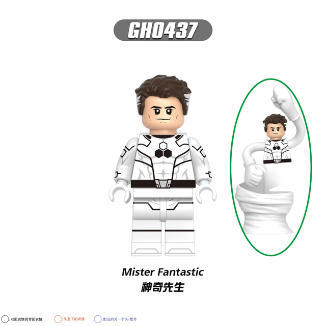 G0158 Marvel superhero Mister Fantastic Invisible Woman Thing Human Torch Spider-Man mini figures juguetes mini toys building blocks sets Toys for kids