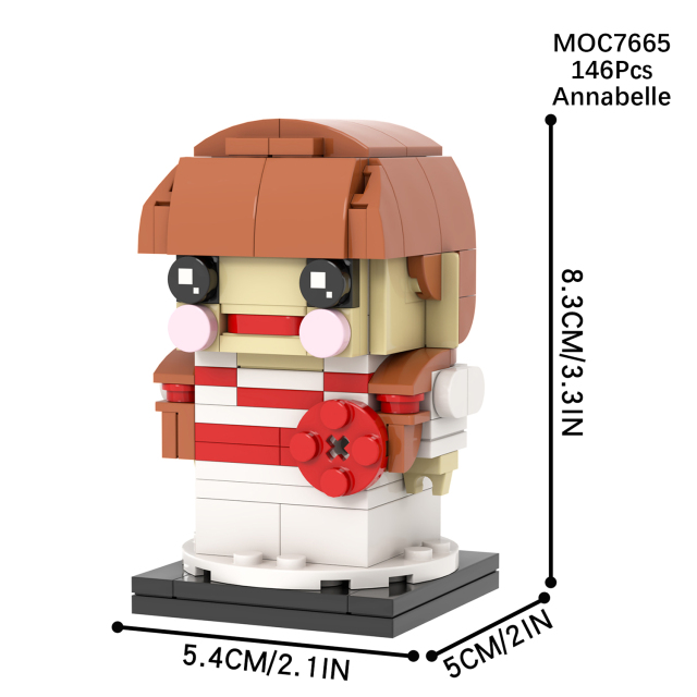 MOC7630-7636 Jack Torrance the Nun Oogie Trick' R Treat Sam Pumpkin-Head Demon Annabelle Slender Man Child's Plasy Chucky Silent Hill Red Pyramid Silent Hill Nurse M3gen Horror Bricks Kids Toys MOC7662-7665
