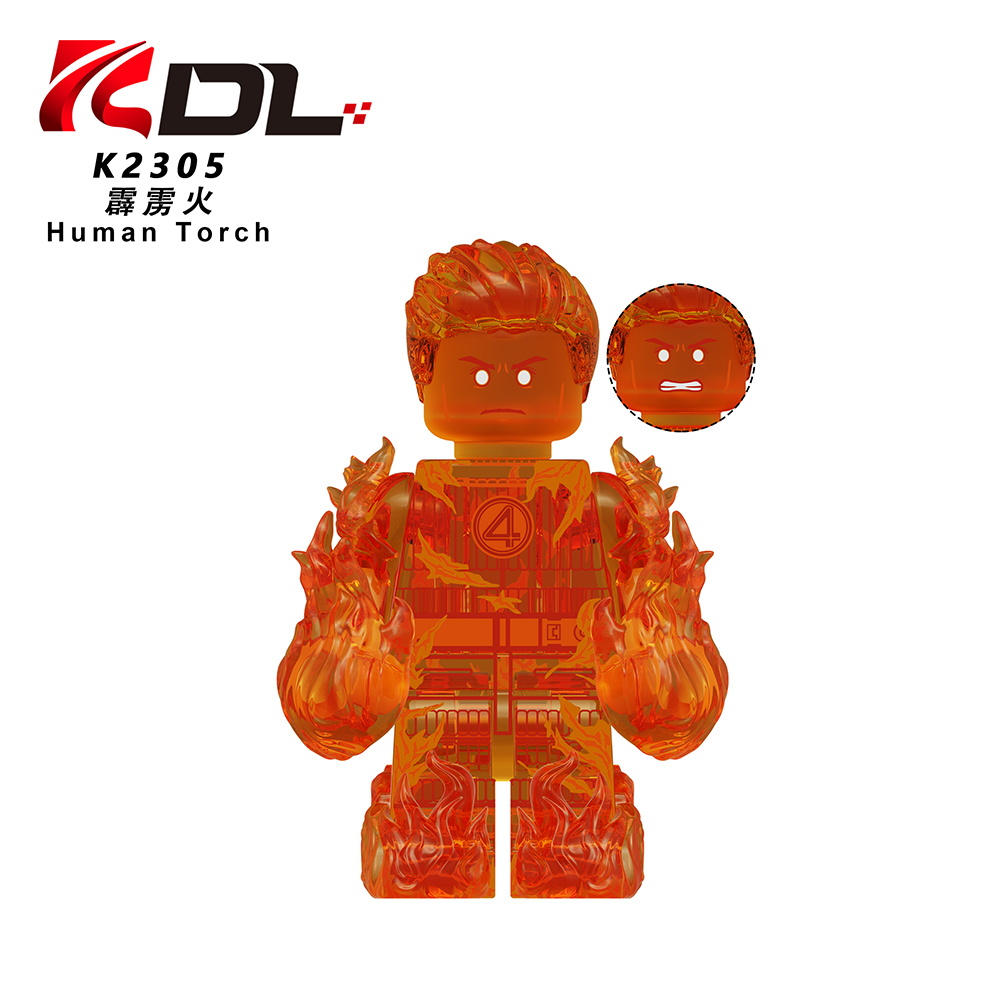 KDL847 Super Hero Characters Invisible Woman Thing Mister Fantastic Human Torch Anime Gift Children Juguetes DIY Building Block Sets Kids Toys
