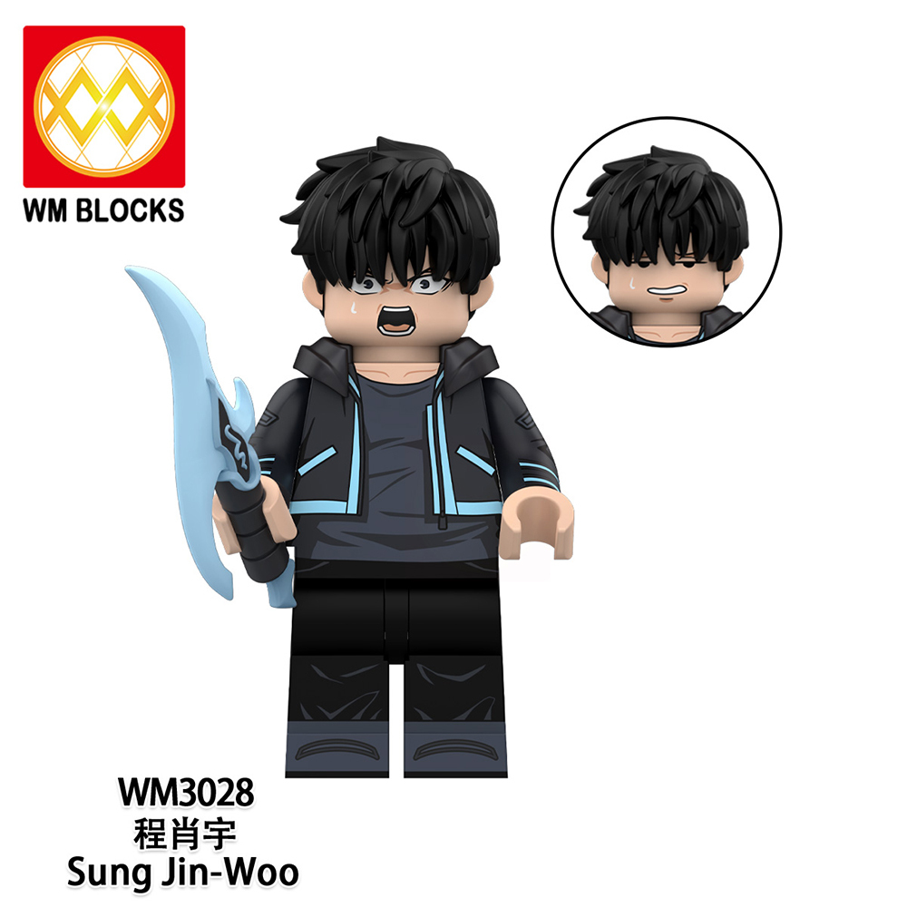 WM6221 Solo leveling :A Global beru cha hae in sung jin woo Anime Collect Plastic Mini Educational Model DIY Building Blocks for Kids Gift Toys
