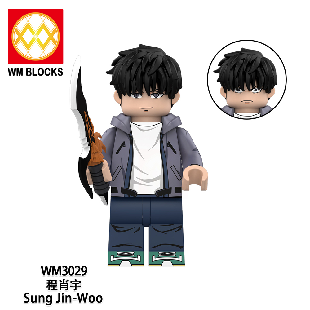 WM6221 Solo leveling :A Global beru cha hae in sung jin woo Anime Collect Plastic Mini Educational Model DIY Building Blocks for Kids Gift Toys