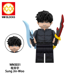 WM6221 Solo leveling :A Global beru cha hae in sung jin woo Anime Collect Plastic Mini Educational Model DIY Building Blocks for Kids Gift Toys