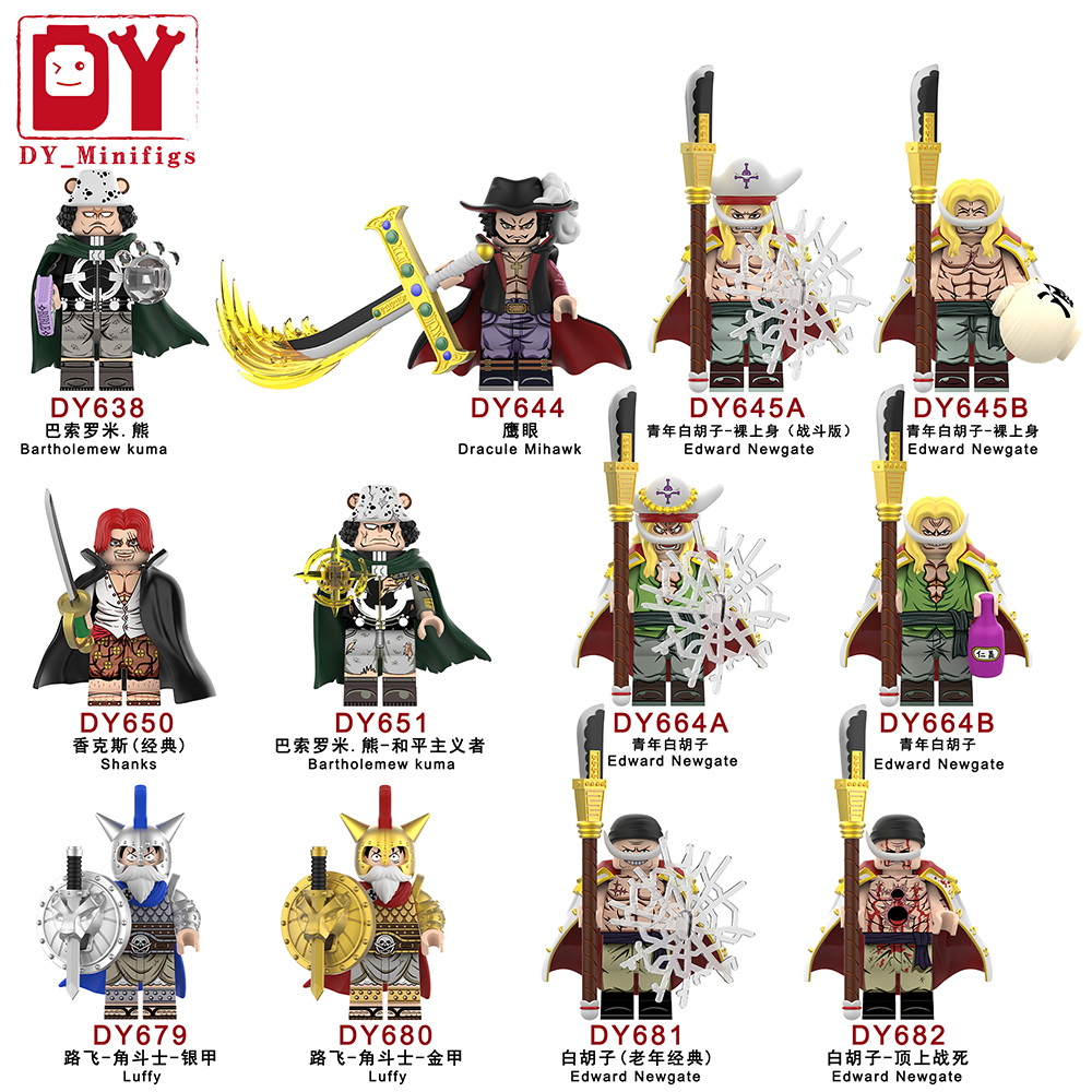 DY638-DY682 ONE PIECE Donquixote Doflamingo Trafalgar Law Luffy Ace DIY Plastic Mini Anime Action Figures 1 Piece Building Blocks Kids Toys