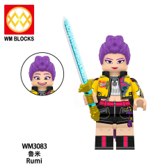 WM6228 kpop demon hunter Mira Rumi Zoey Anime Collect Plastic Mini Educational Model DIY Building Blocks for Kids Gift Toys