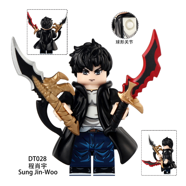 DT028-DT029 Solo leveling :A Global beru cha hae in sung jin woo Anime Collect Plastic Mini Educational Model DIY Building Blocks for Kids Gift Toys