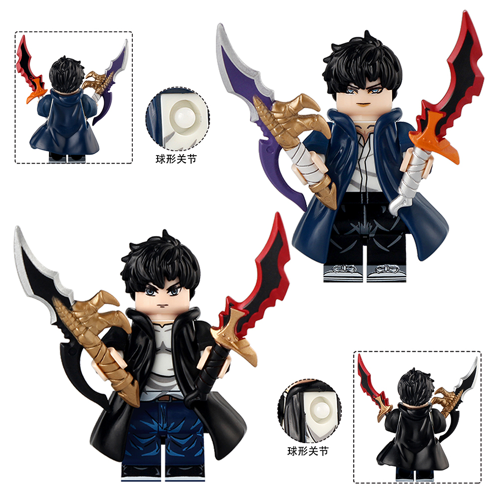 DT028-DT029 Solo leveling :A Global beru cha hae in sung jin woo Anime Collect Plastic Mini Educational Model DIY Building Blocks for Kids Gift Toys