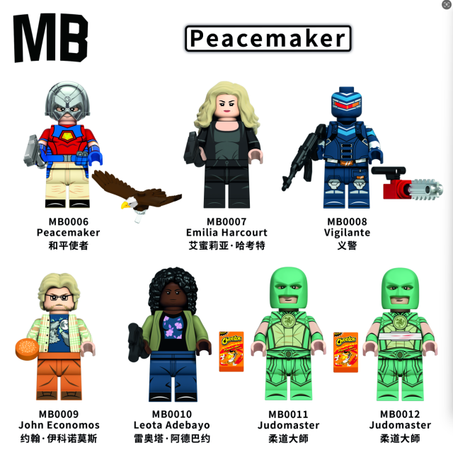 MB0006-MB0012 Peacemaker emilia harcourt vigilante john economos Mini Figures Juguetes Mini Toys Building Blocks Sets Toys For Kids