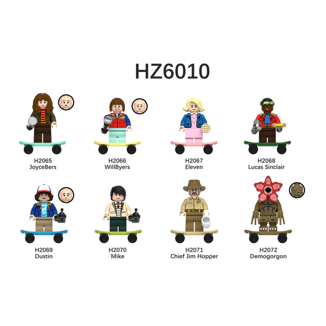 HZ6010 Stranger Things JoyceBers WillByers Eleven Lucas Sinclair Dustin Mike Chief Jim Hopper Demogorgon Mini Collect  Children  Educational Building Blocks Kids  Gift Toys