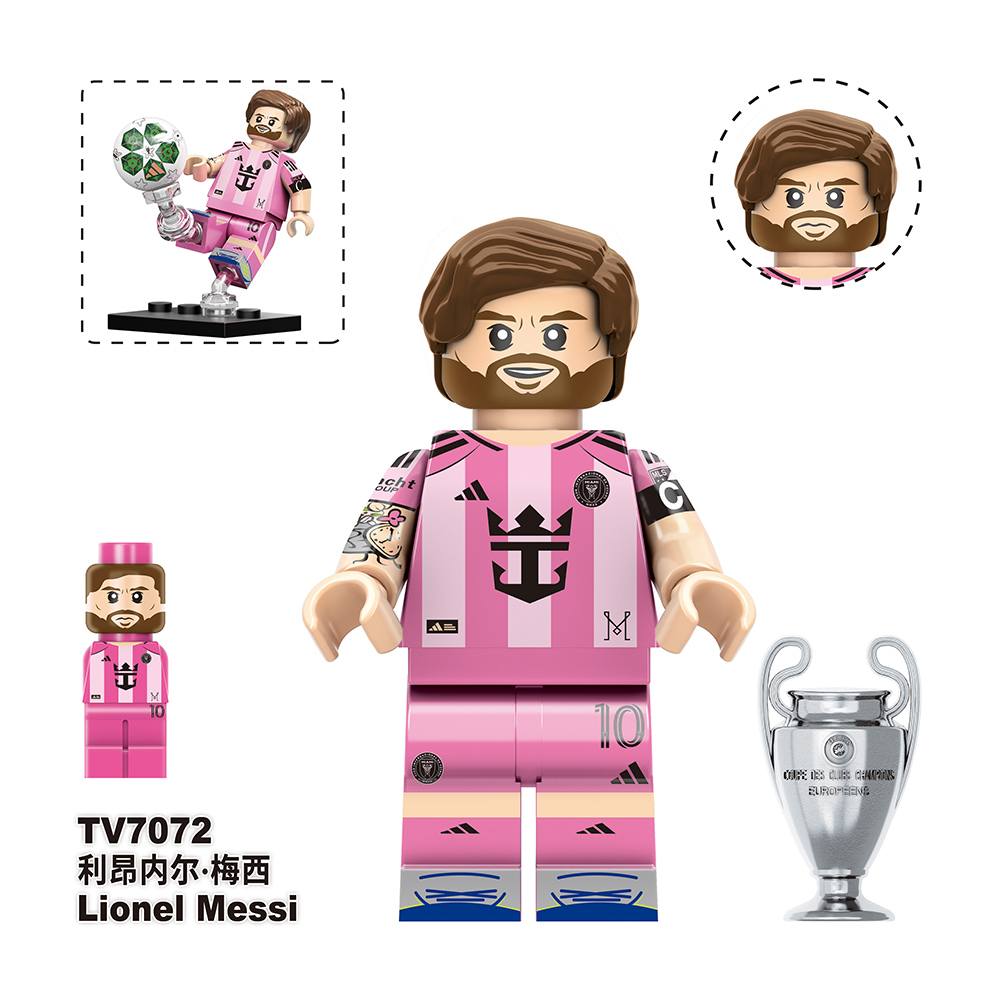 TV6509 World Football Player Soccer Star Alvarez  Dembele Kane Messi Mbappe  Lamine Yamal Belloli Valverde Mini Building Blocks Kids Gift Toys