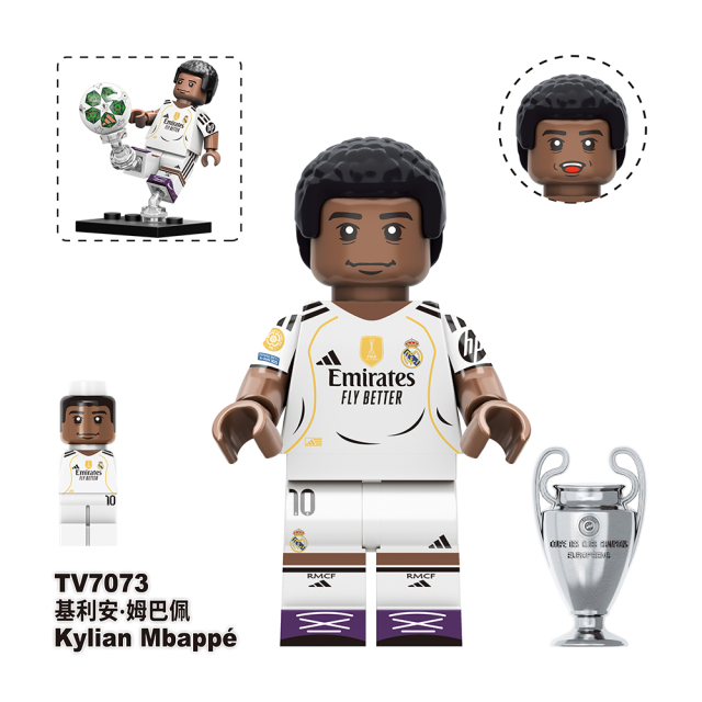 TV6509 World Football Player Soccer Star Alvarez  Dembele Kane Messi Mbappe  Lamine Yamal Belloli Valverde Mini Building Blocks Kids Gift Toys