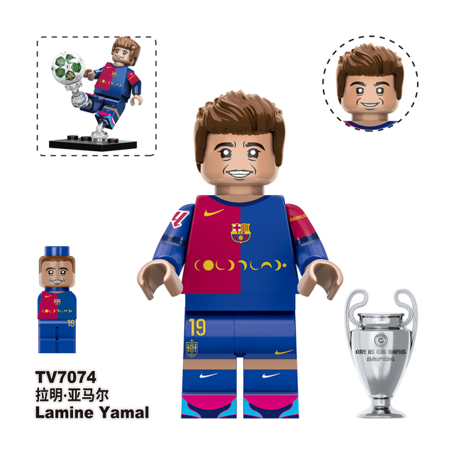 TV6509 World Football Player Soccer Star Alvarez  Dembele Kane Messi Mbappe  Lamine Yamal Belloli Valverde Mini Building Blocks Kids Gift Toys