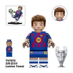TV6509 World Football Player Soccer Star Alvarez  Dembele Kane Messi Mbappe  Lamine Yamal Belloli Valverde Mini Building Blocks Kids Gift Toys