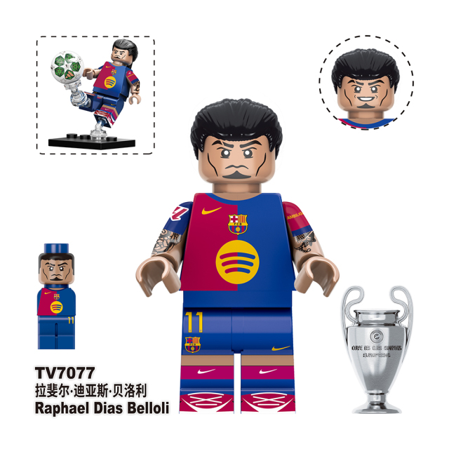 TV6509 World Football Player Soccer Star Alvarez  Dembele Kane Messi Mbappe  Lamine Yamal Belloli Valverde Mini Building Blocks Kids Gift Toys