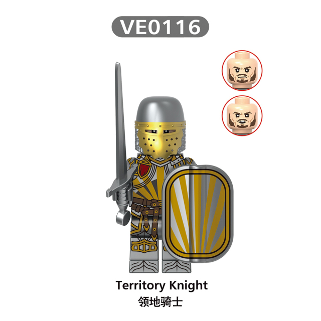 V1003  Medieval Military Territory Holy Empire Cathedral Imperial Guard  Templar Black Armored Unicorn Knight Minifigs Juguetes Building Blocks Education  Kid Toys