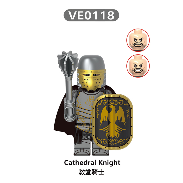 V1003  Medieval Military Territory Holy Empire Cathedral Imperial Guard  Templar Black Armored Unicorn Knight Minifigs Juguetes Building Blocks Education  Kid Toys