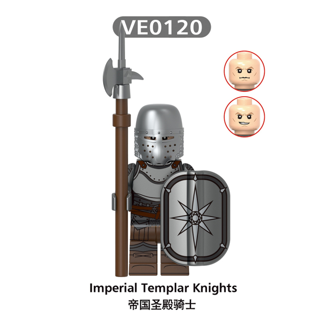 V1003  Medieval Military Territory Holy Empire Cathedral Imperial Guard  Templar Black Armored Unicorn Knight Minifigs Juguetes Building Blocks Education  Kid Toys
