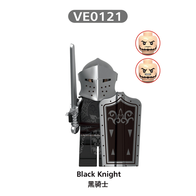 V1003  Medieval Military Territory Holy Empire Cathedral Imperial Guard  Templar Black Armored Unicorn Knight Minifigs Juguetes Building Blocks Education  Kid Toys