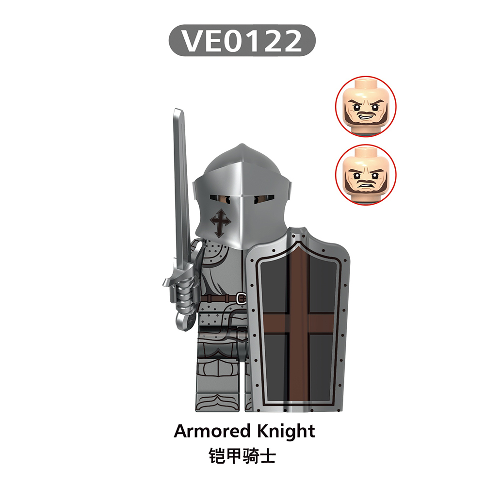 V1003  Medieval Military Territory Holy Empire Cathedral Imperial Guard  Templar Black Armored Unicorn Knight Minifigs Juguetes Building Blocks Education  Kid Toys