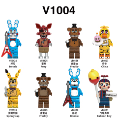 V1004 FNAF Bonnie Chica Freddy Foxy Springtrap Balloon Boy mini figures juguetes mini toys building blocks sets Toys for kids