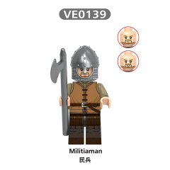 V1006  Medieval Military Soldier Mlilitiaman Warrior Crossbowman Lancer Minifigs Juguetes Building Blocks Education  Kid Toys