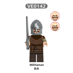 V1006  Medieval Military Soldier Mlilitiaman Warrior Crossbowman Lancer Minifigs Juguetes Building Blocks Education  Kid Toys